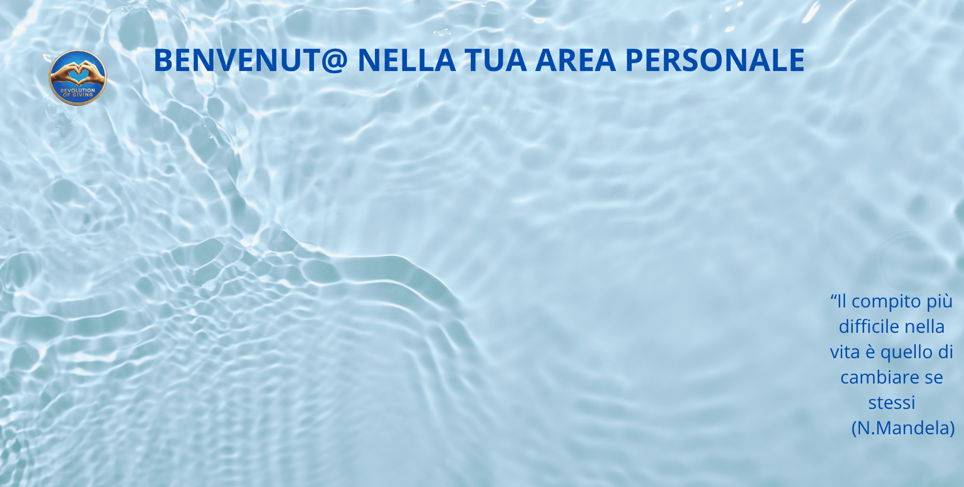 Benvenut@ nella tua area personale